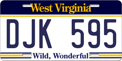 WV license plate DJK595