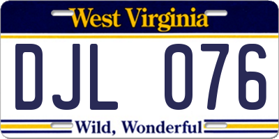 WV license plate DJL076