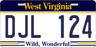 WV license plate DJL124