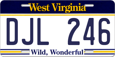 WV license plate DJL246