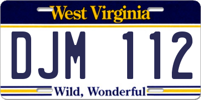 WV license plate DJM112