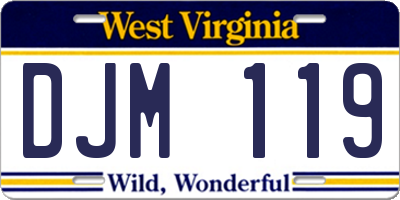 WV license plate DJM119