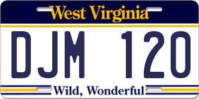 WV license plate DJM120