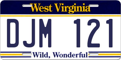 WV license plate DJM121
