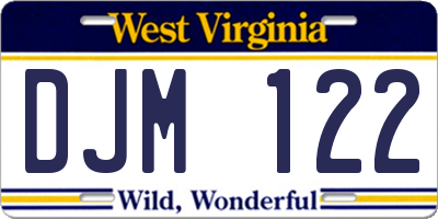 WV license plate DJM122