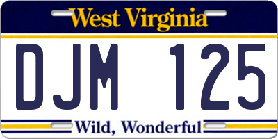 WV license plate DJM125