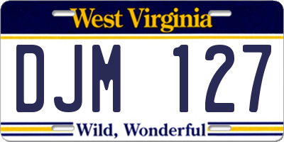 WV license plate DJM127