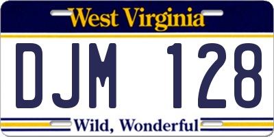WV license plate DJM128