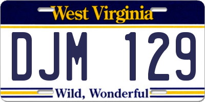 WV license plate DJM129
