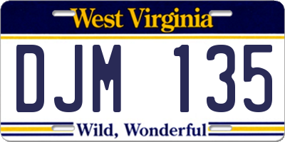 WV license plate DJM135