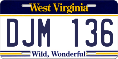 WV license plate DJM136