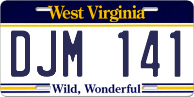 WV license plate DJM141