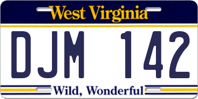 WV license plate DJM142