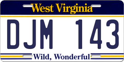 WV license plate DJM143