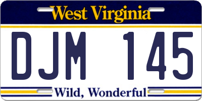 WV license plate DJM145