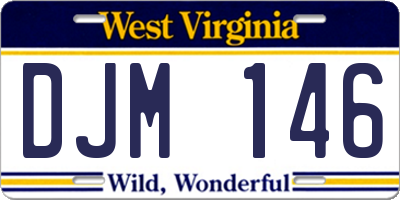 WV license plate DJM146