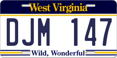 WV license plate DJM147