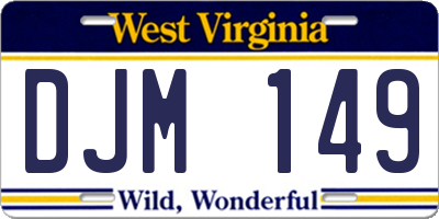 WV license plate DJM149