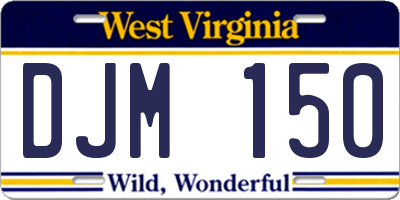 WV license plate DJM150
