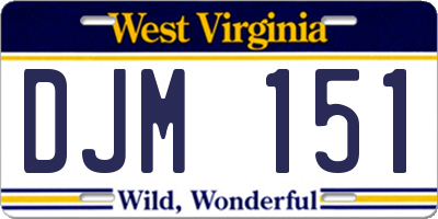 WV license plate DJM151