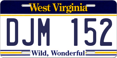 WV license plate DJM152