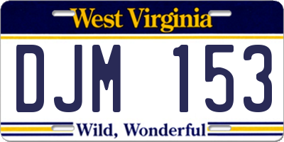 WV license plate DJM153