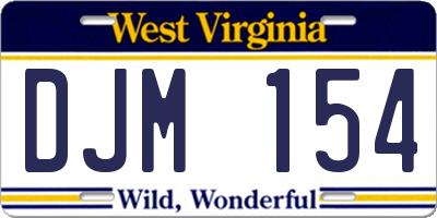 WV license plate DJM154