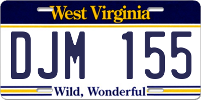 WV license plate DJM155