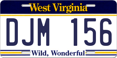 WV license plate DJM156