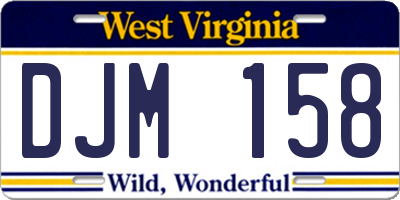 WV license plate DJM158
