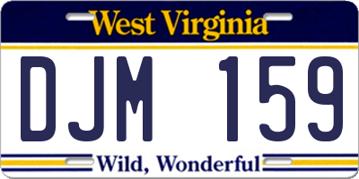 WV license plate DJM159