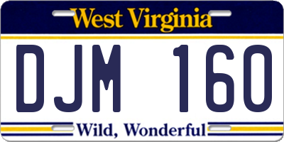 WV license plate DJM160