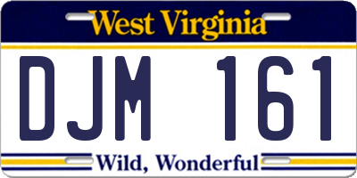 WV license plate DJM161