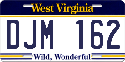 WV license plate DJM162