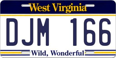 WV license plate DJM166