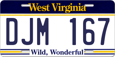 WV license plate DJM167