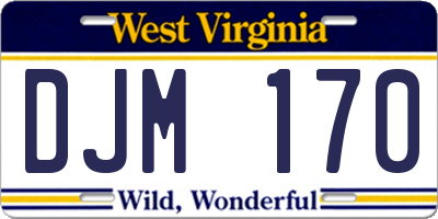 WV license plate DJM170