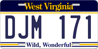 WV license plate DJM171
