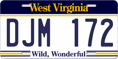 WV license plate DJM172