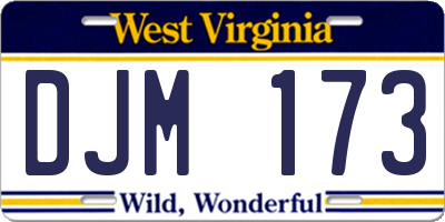 WV license plate DJM173