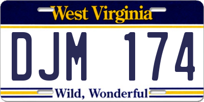 WV license plate DJM174