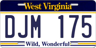 WV license plate DJM175