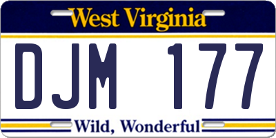 WV license plate DJM177