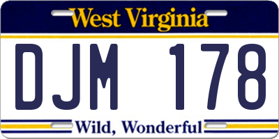 WV license plate DJM178