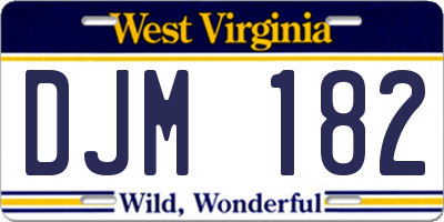 WV license plate DJM182
