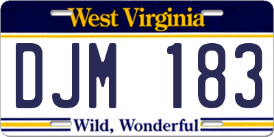 WV license plate DJM183