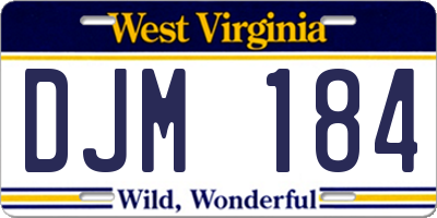 WV license plate DJM184