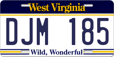 WV license plate DJM185