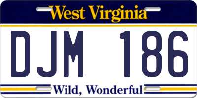 WV license plate DJM186