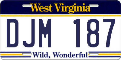 WV license plate DJM187